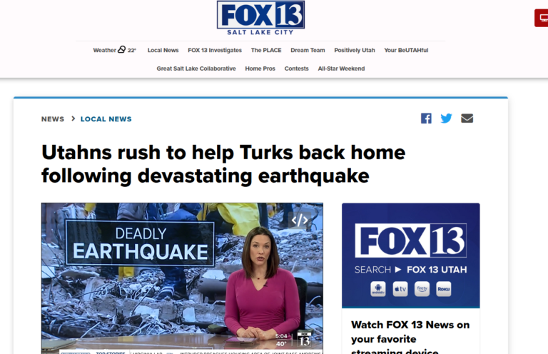 Utahns rush to help Turks back home following devastating earthquake [fox13now.com]